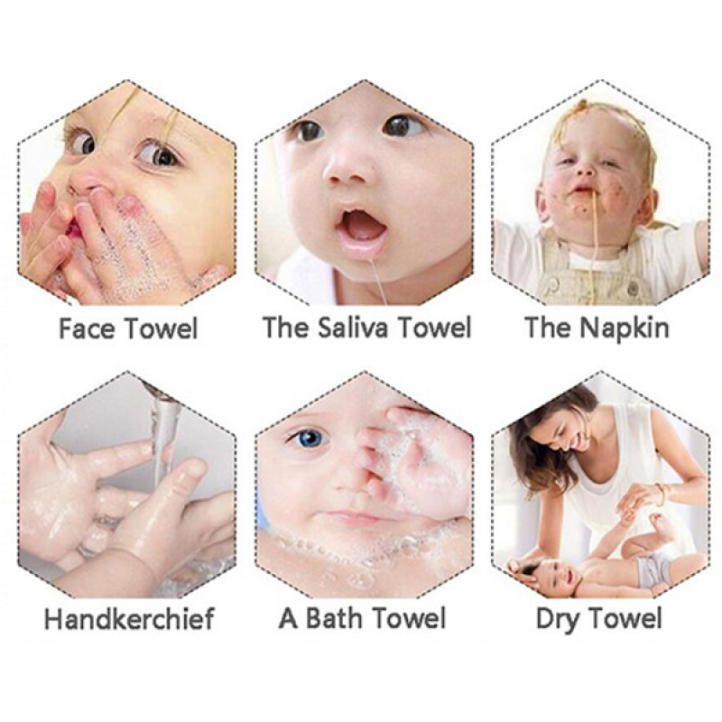 Bamboo Colored Washcloth 25x25 cm 6 Ultra-Soft washcloth for Sensitive and Delicate Skin